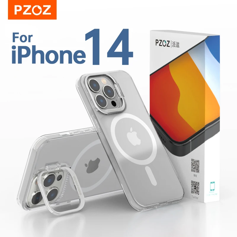 PZOZ Magnetic Phone Case For iPhone 15 14 Plus 13 Pro Max Protective Cover For iPhone15 14 Pro Charging Holder Lens Protection