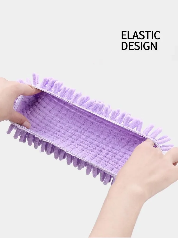 2 Pieces Of Chenille Mop Slippers Dust Removal Foot Socks Mop Cap Multifunctional Floor Cleaning Lazy Shoe Cover Dust Collector