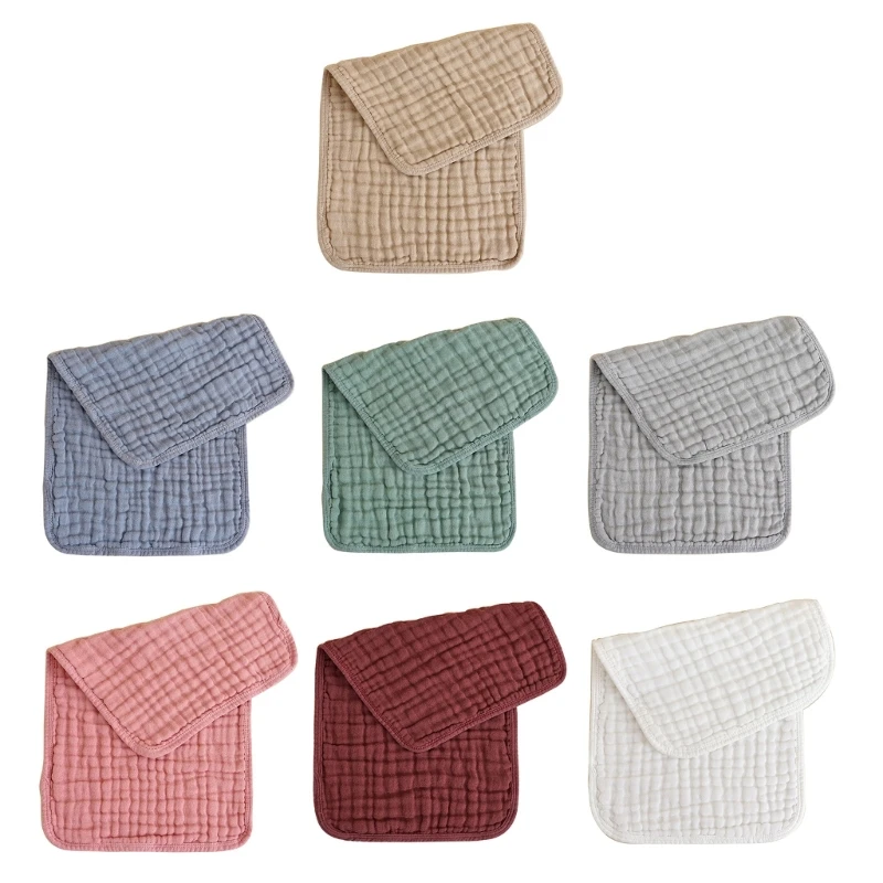 

Baby Burp Cloths Skin Friendly Muslin-Towel Solid Color Cotton Bib Flat Pillow