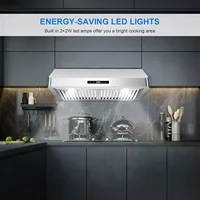 Tieasy 30 inch 600CFM Under Cabinet 3-Speed Touch Control Vent Range Hood USUC702B 2