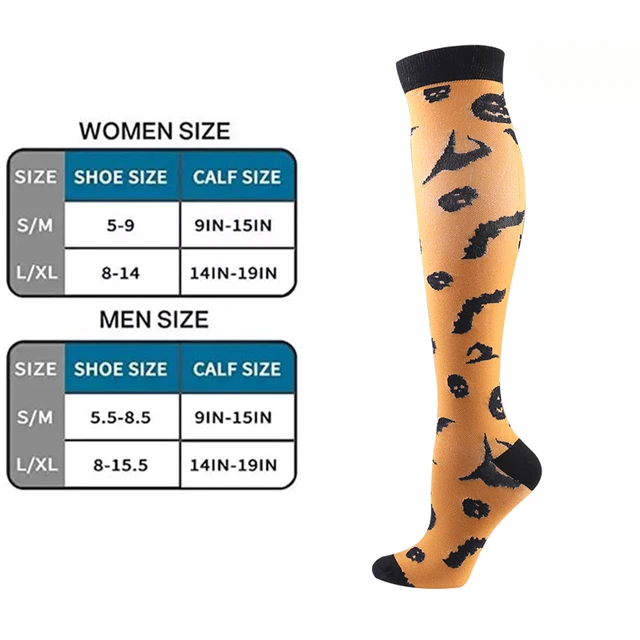 Winter Compression Stockings Nylon Hot Air Skull Halloween Sport