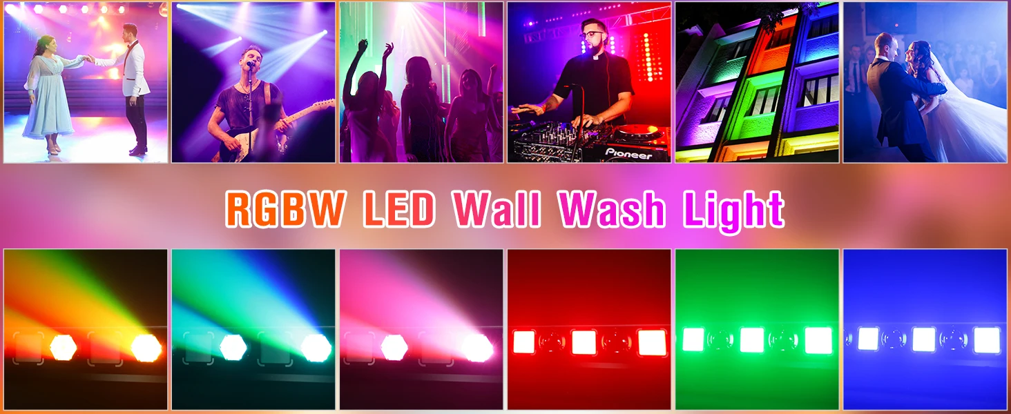 Description Picture 4 of itemFieryzeal 6 LED RGBW 4IN1 DMX Wall Wash Lamp DJ Disco Party Bar Stage Light Wall Light 60W Beam LED+45W 5050RGB Wall Wash Light