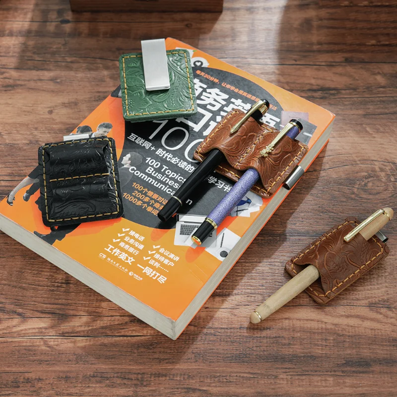 Simplenote 금속 가죽 연필 홀더 노트북 플래너에 대 한 황동 스테인레스 스틸 클립 크리 에이 티브 액세서리 편지지 제품