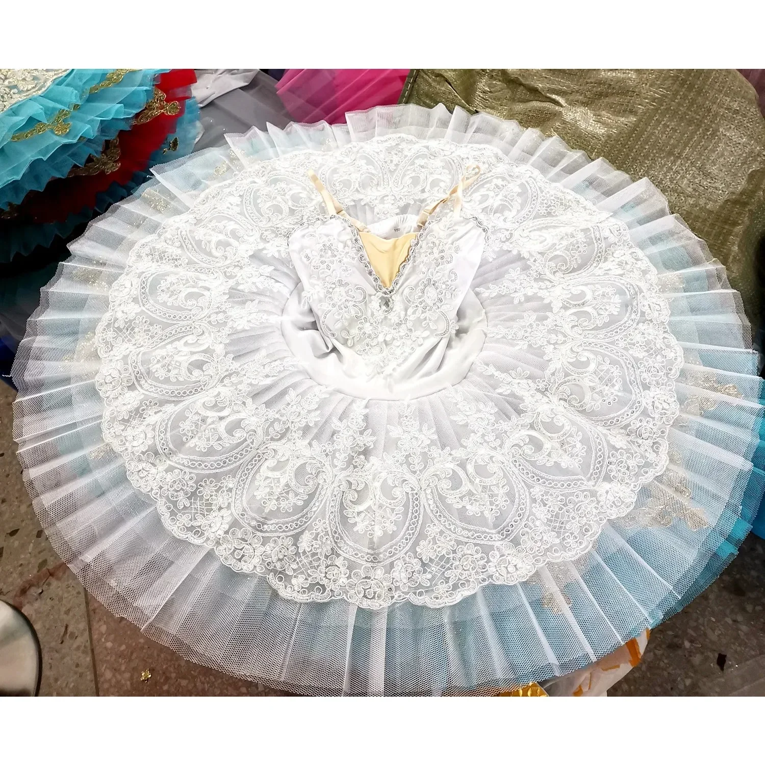 

Ballet Tutu Skirt Sling Children White Swan Lake Dance Performance Costumes Beauty Dance Clothing