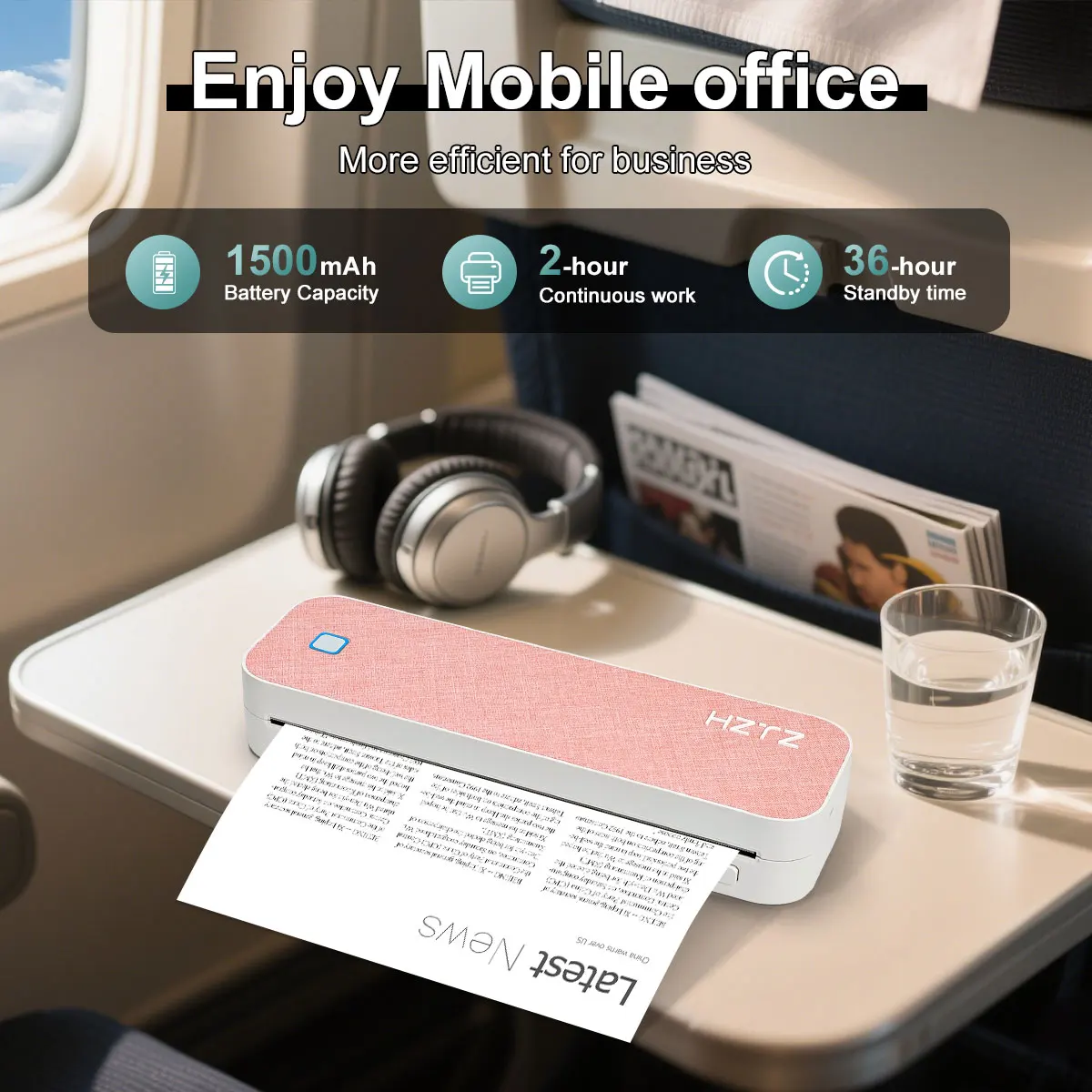 컴팩트 A4 감열 프린터: 무선 모바일 프린팅, 652g 경량, 휴대폰/PC 연결 가능, 업무, 여행 및 학습에 적합
