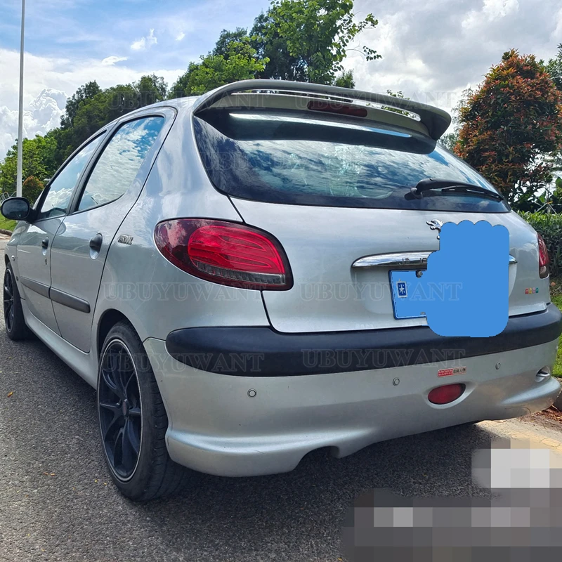 For Peugeot 206 Spoiler High Quality Abs Material Car Rear Wing Primer Rear Spoiler For Peugeot 206 207 Spoiler