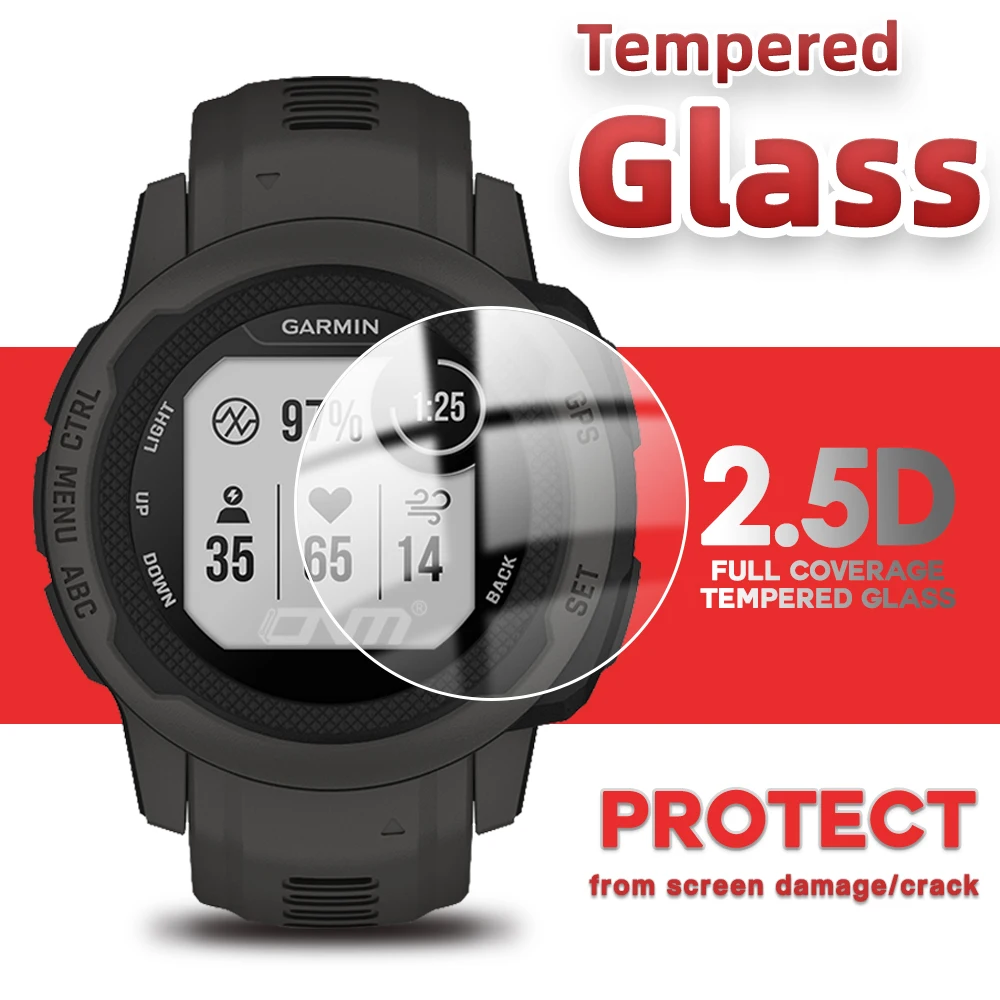 

Tempered Glass Screen Protector for Garmin Instinct 2 2S Tactical Smart Watch Protective Film for Instinct Tide Sports Solar