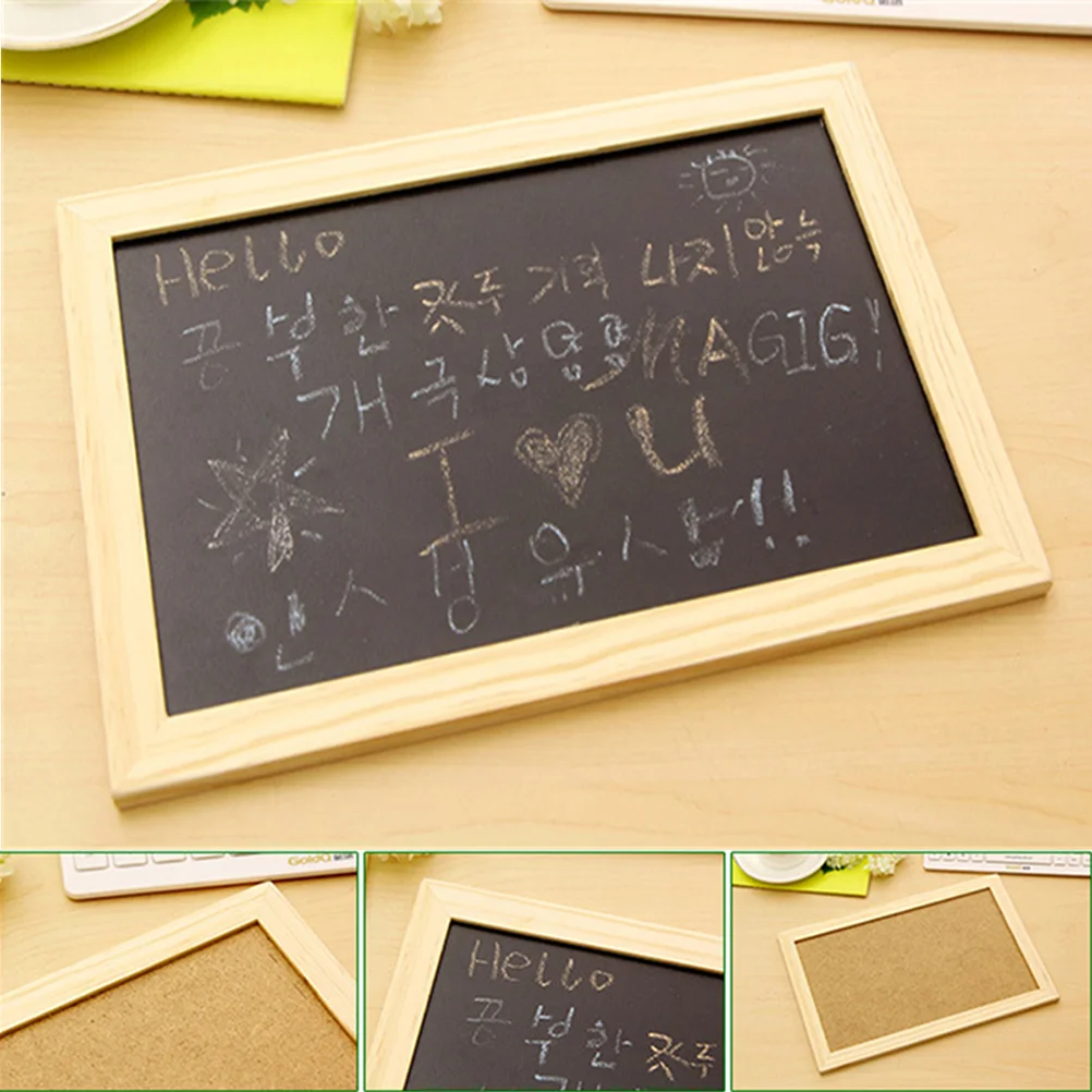 Wooden Chalkboard Single-Sided Erasable Message Board Blackboard Wall Decor 30x20cm