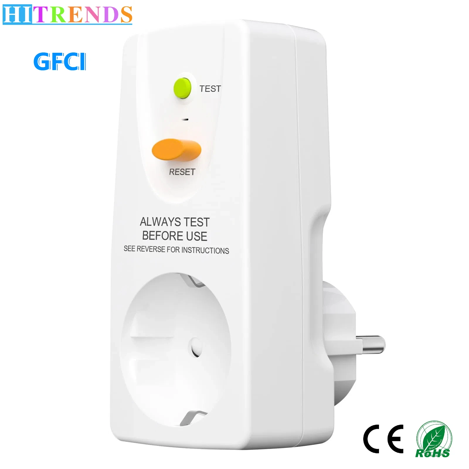 Eu plug Gfci leakage protection socket Rcd cut-off switch safety protection plug 16A for household appliances, tools, outdoor 1