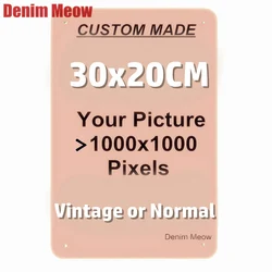 Personalized Retro Metal Tin Sign - Customizable Text and Size Options - 30x15cm