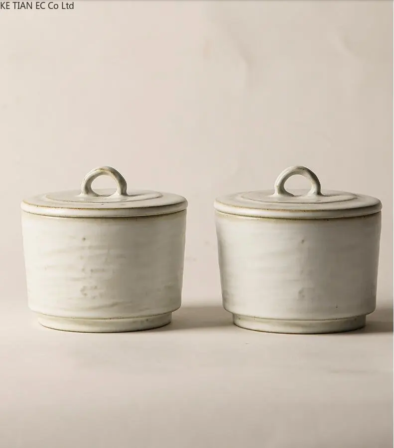 390ml Japanese style ceramic small stew cup with lid bird's nest