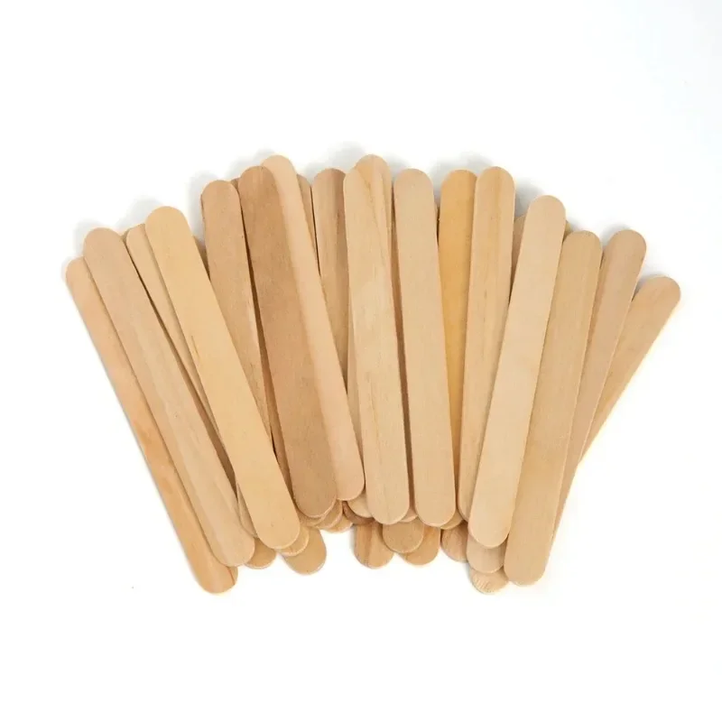 100pcs Ice Cream Popsicle Sticks Wooden Sticks Ice Cream Spoon Hand Crafts Art Lolly Cake Tools DIY Wooden