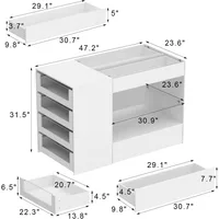 Bedroom Island Wardrobe Closet Island with 8 Drawers & Glass Tabletop, Walk in Closet Island with Drawers 2