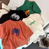 1-6 Age Children's Clothes Solid Color Printed Animal Kids Tees Tops Short-sleeved Summer Clothing Loose Fashion Girls T Shirts 1