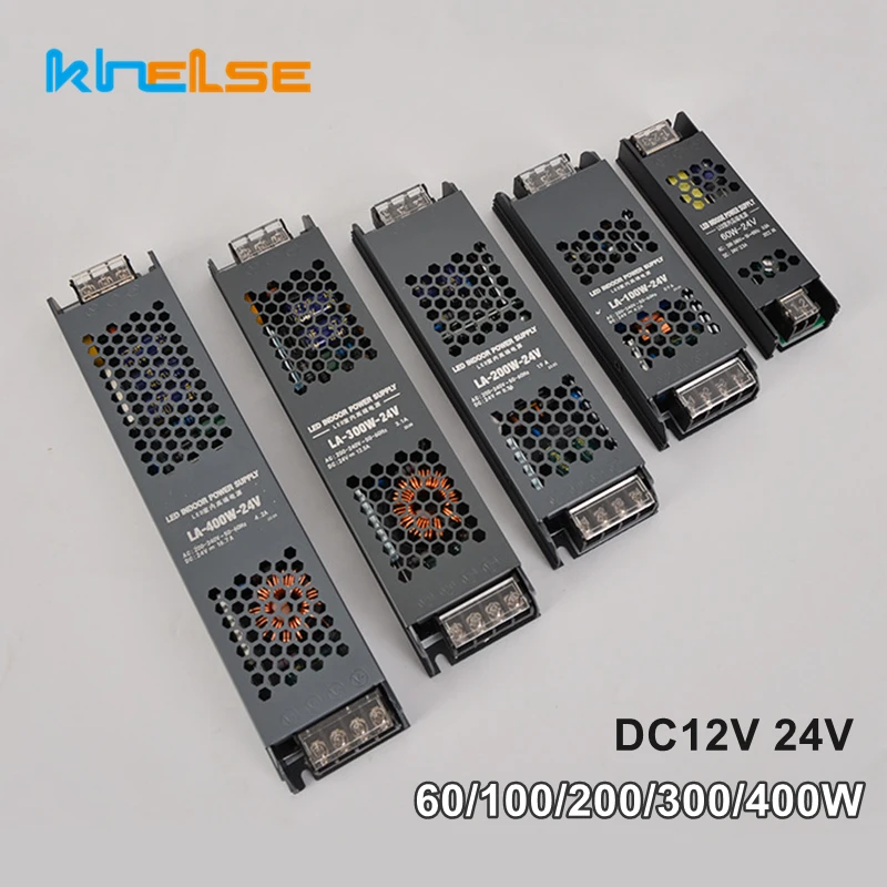 Ultra-thin LED Lighting Transformer AC220V Constant Output To DC12V 24V LED Strip Light IP20 Power Suppy 100W 200W 300W 400W dc12v 5m dream color tm1812 pixel led strip double row led light tm1812 ic 5050 120leds m ip20 ip67 waterproof rgb flexible tape