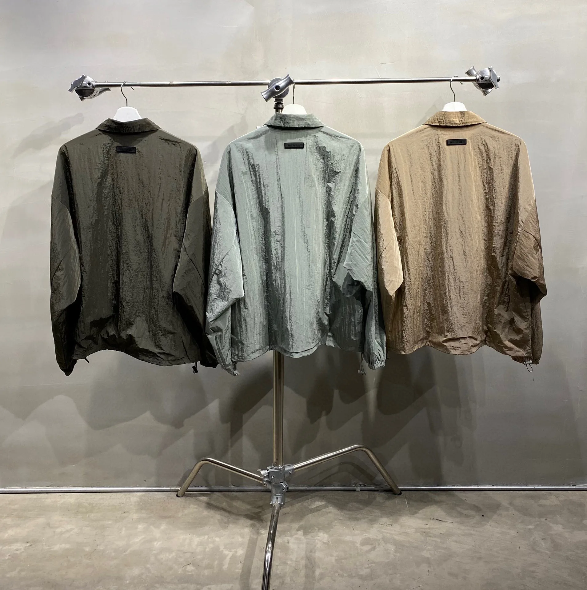 ESS Metal Nylon Quick Dry Breathable Jacket Top Quality Women Men Turn-down Collar Loose Coat High Street
