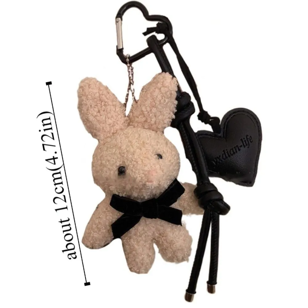 Fluffy Plush Rabbit Keychain Soft Cartoon Plush Rabbit Doll Pendant Y2K Kawaii Stuffed Backpack Pendant Couple Girl Kids Gift