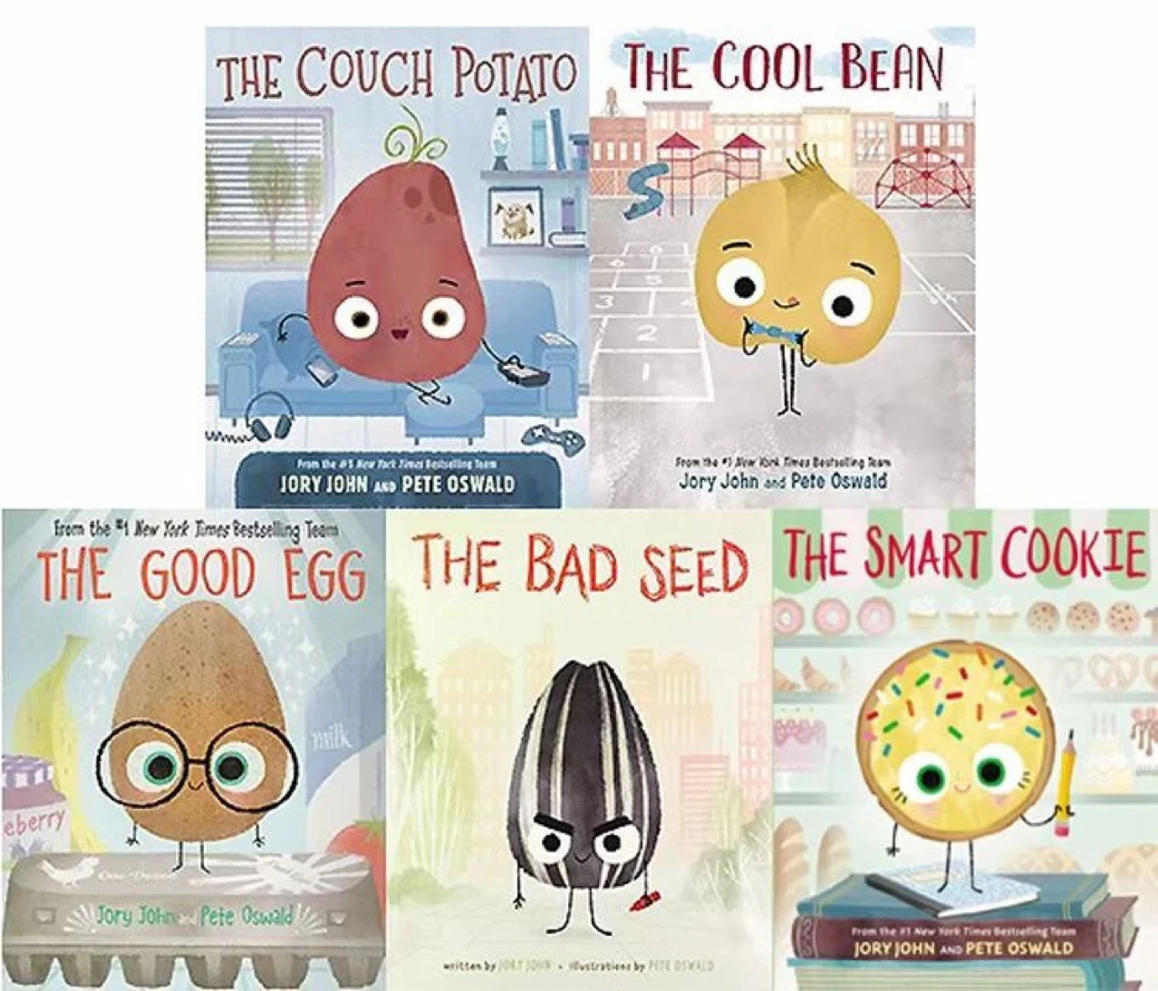5pcs The Smart Cookie Bad Seed Good Egg Couch Potato Cool Bean English