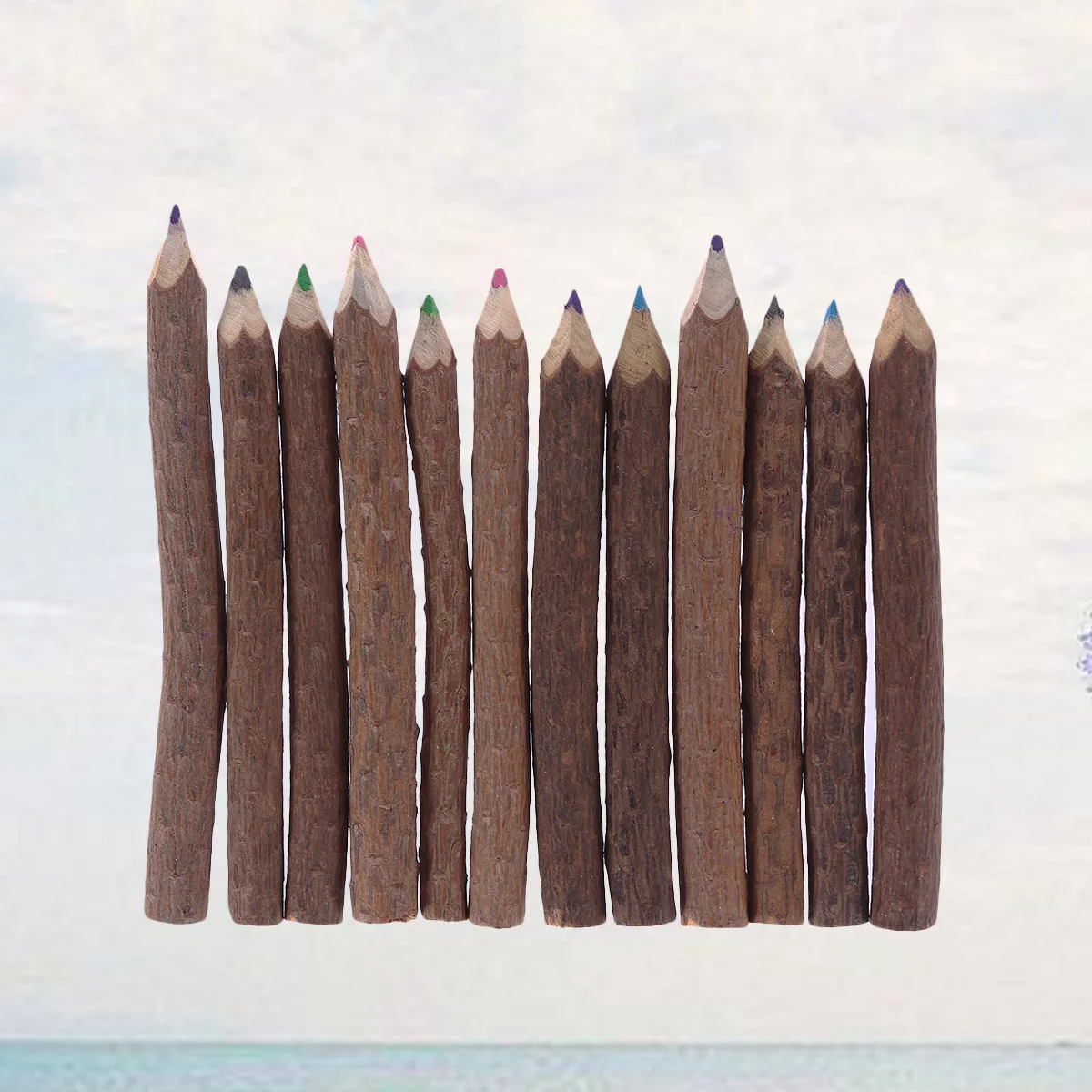 어린이용 가지색 연필, 천연 나무 연필, 소박한 나뭇 가지 연필, 나무 공예, DIY 장식, 방 장식, 파티