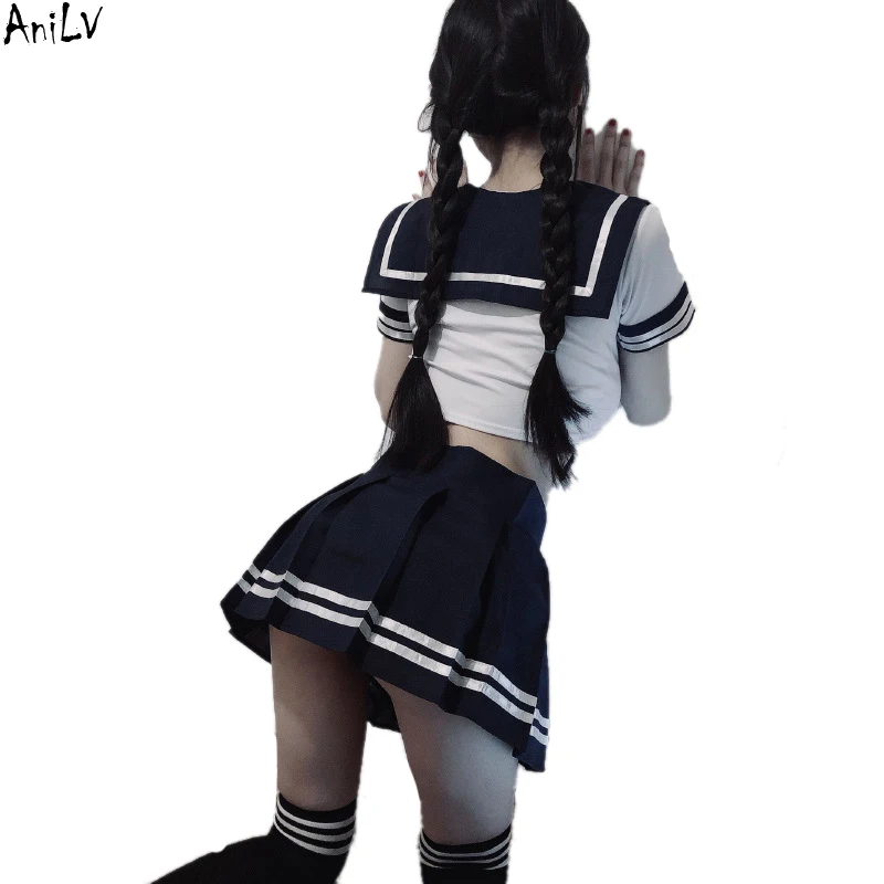 

AniLV Japanese Anime Student School Uniform Temperament Clothes Women Erotic Lingerie Costumes