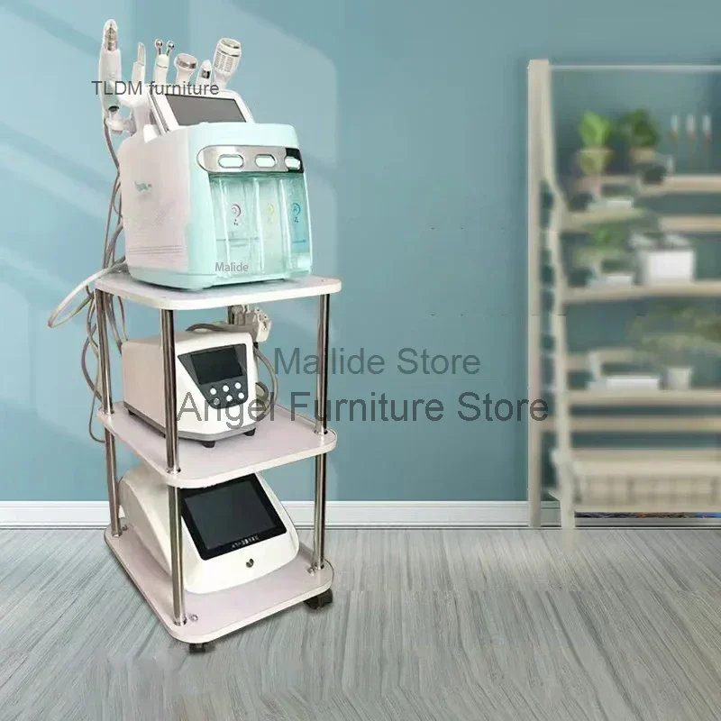 

Light Luxury Acrylic Salon Trolleys Beauty Salon Tool Trolley Modern Salon Furniture Simple Home Multi-layer Rack with Wheels