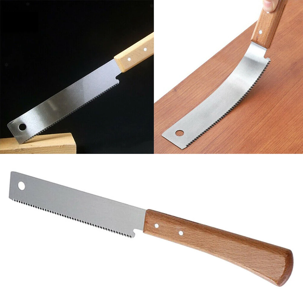 미니 핸드 톱 탄소강 톱날, 목재 손잡이 양면 플러시 컷 톱, 목공 캠핑 정원 절단 도구, 300mm|톱| - AliExpress