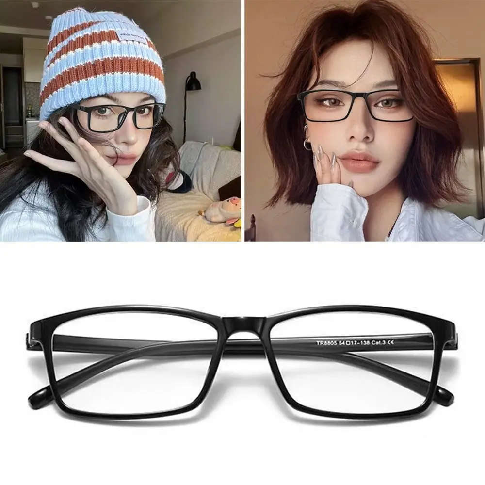 Eyeglass Frames Mirror Frame Tr90 Square Eyeglass Frame Ultra Light Portable Glasses Eyewear Protection Empty Without Pieces