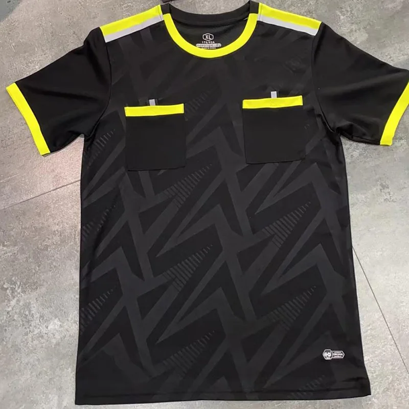 Men's Referee Soccer Jerseys - Short Sleeve Sportswear with Pockets