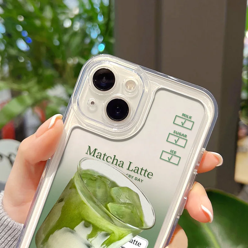 Retro Transparent Coffee Latte Label Phone Case Cover