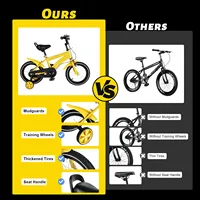 Vélo pour enfants de 14 pouces avec roue amovible, vélo réglable unisexe pour enfants de 50-55 cm, cadre en acier au carbone 5