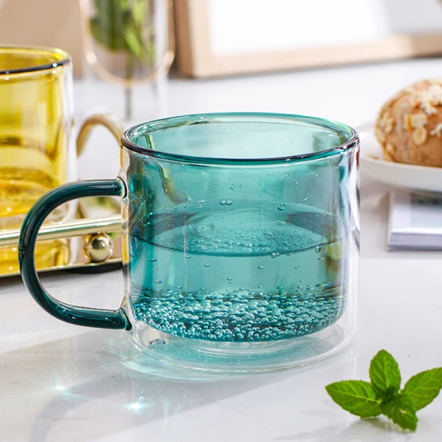 6oz New Design Coffee Tea Glasses Set with Handle Glass Tea Cup