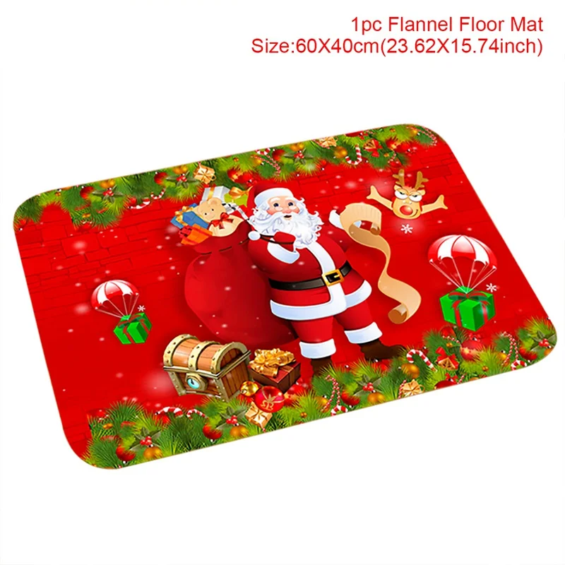 Festive Christmas Doormat – Decorative Holiday Front Door Mat with Cartoon Character Design for Indoor and Outdoor Use