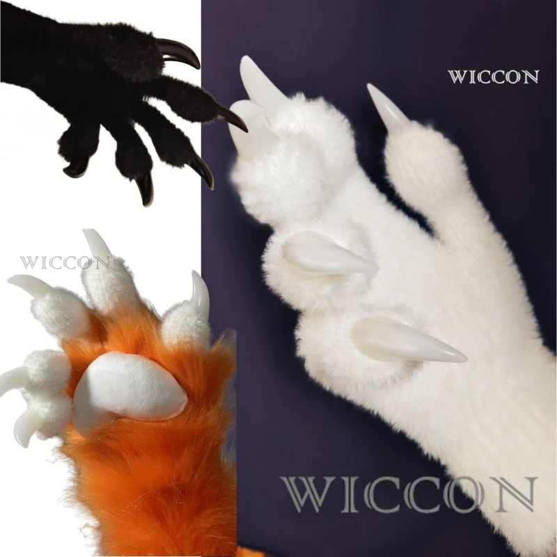Furry Gloves Kig Fursuit Kigurumi Cosplay Plush Gloves Full Season Claw Gift