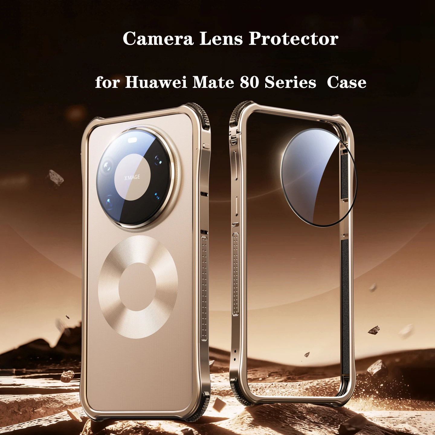 Eary Aluminum Bumper Phone Case with Camera Lens Protector - Shockproof Cover