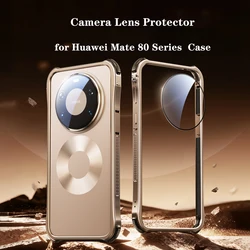Eary Aluminum Bumper Phone Case with Camera Lens Protector - Shockproof Cover for Huawei Mate 80 (Golden)