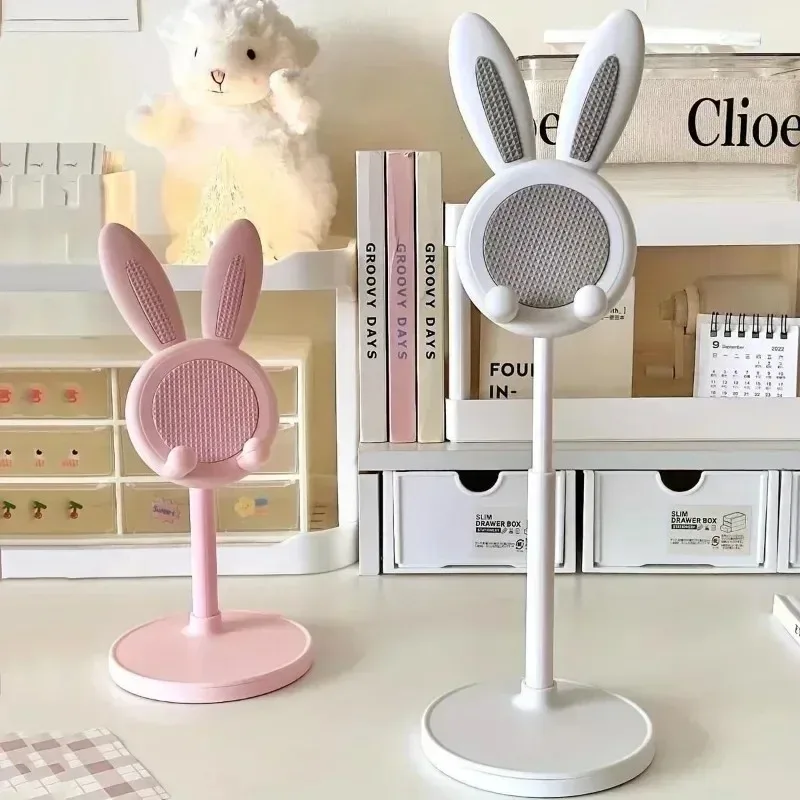 Cartoon Bunny Desktop Mobile Phone Holder Stand Smartphone Tablet Bracket Adjustable Telescopic Lifting Lazy Bracket