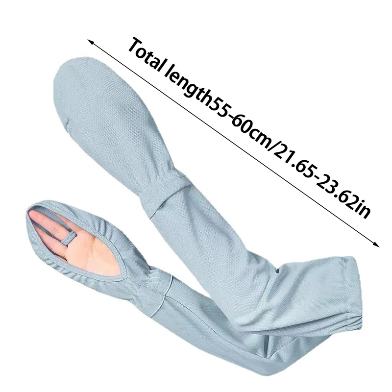 Women's Summer Driving Sun Protection Arm Sleeves Loose Breathable Anti-uv Ice Silk Long Horseshoe Sleeve Arm Protectors