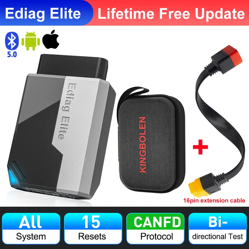 2026 New KINGBOLEN Ediag Elite Lifetime Free Car Diagnostic Tools All System 15 Resets Bi-directional CAN FD Auto OBD2 Scanner - Image 7