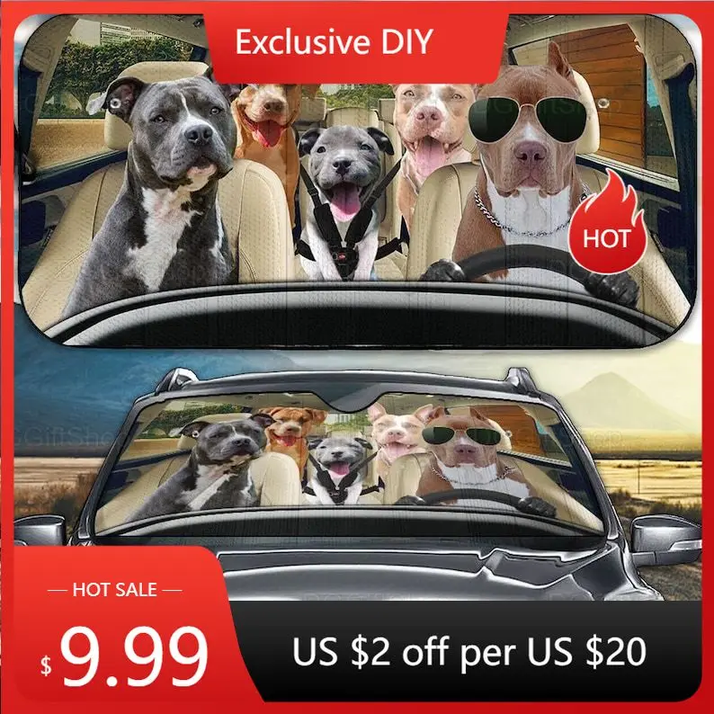 

Солнцезащитный козырек для семейного автомобиля Pitbull, подарки для питбуля, автомобильные аксессуары для питбуля, украшение автомобиля, искусственный козырек для лобового стекла автомобиля LNG2