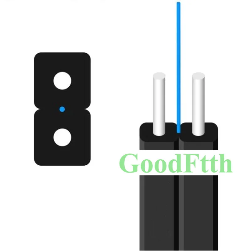 

Indoor FTTH Flat Drop Cable 2x3mm SM G657A1 1core Black LSZH GoodFtth 2KM