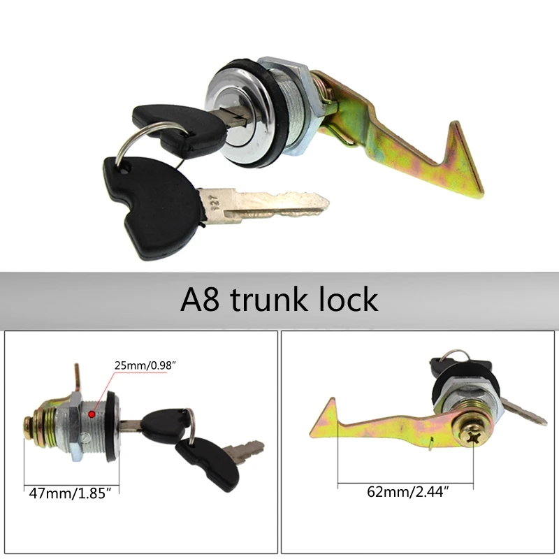 Motorcycle Rear Trunk Lock With 2 Keys CNC Electric Car Bike Tail Box Lock Scooter Part for A8 Queen Turtle D7YA