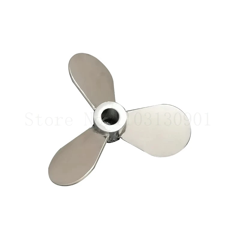 thumbnail image 2 of Stainless Steel 3-Blade Stirring Paddle (Impeller) - 80mm Diameter, 12mm Hole, For Paint, Ink, Lab Mixing 2 of 11
