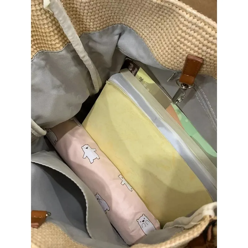 Large Capacity Handmade Woven Tote Bag for Women's Summer New Versatile Fashion Design Single Shoulder Casual Underarm Bag