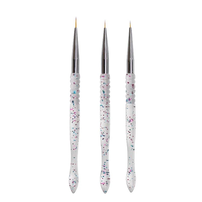 

3Pcs/Set Nail Art Liner Lines Fin Brush Painting Drawing Pen Acrylic Handle UV Gel DIY Design Manicure Tools