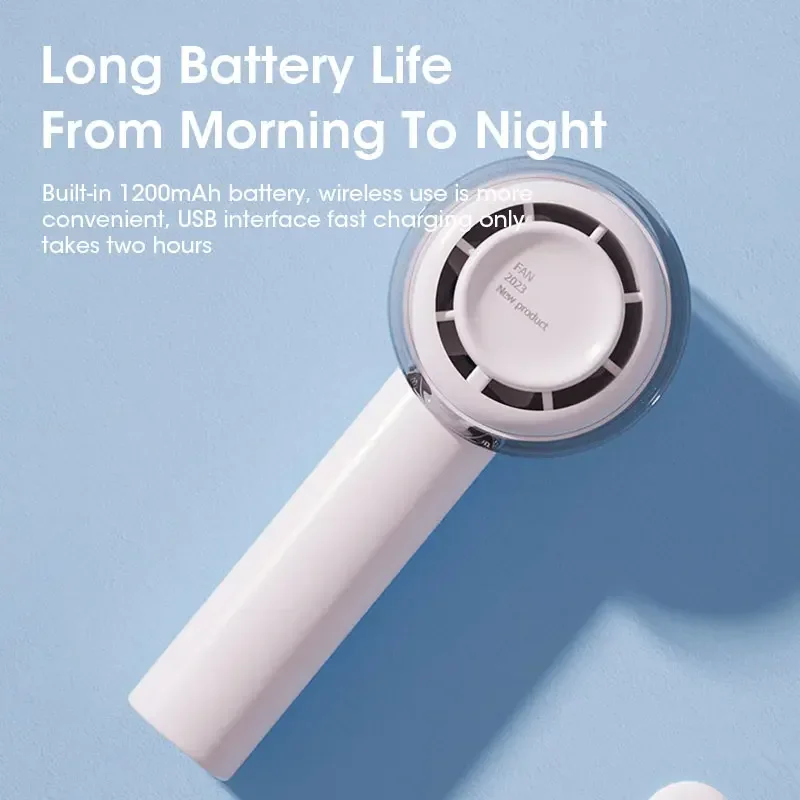 Handheld Fan Portable USB Rechargeable Mini 3-Speed Silent for Outdoor Travel Home Office
