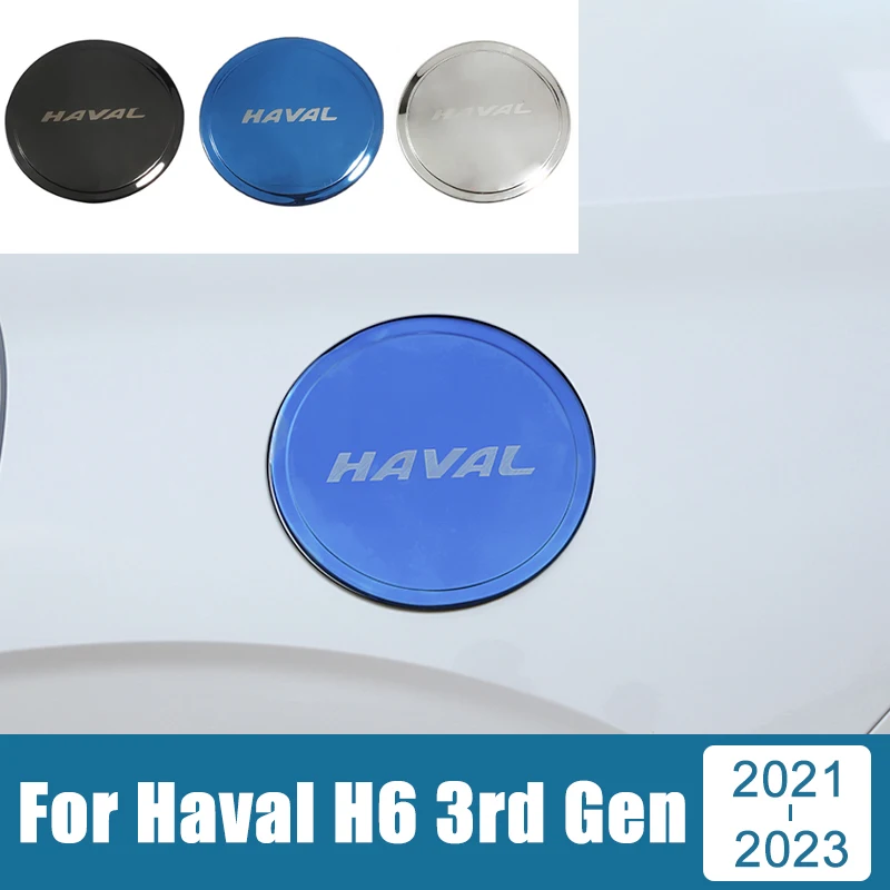 

For Haval H6 3rd Gen GT 2021 2022 2023 2024 DHT-PHEV Stainless Steel Car Fuel Tank Cover Oil Cap Case Trim Sticker Accessories
