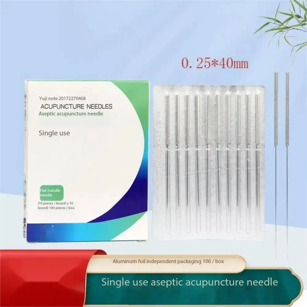 Disposable Sterile Medical Household Needles Anti-Skid Handle Sharp Tip Chinese Medicine Needle Non-Silver Needle 100PCS disposable acupuncture needle