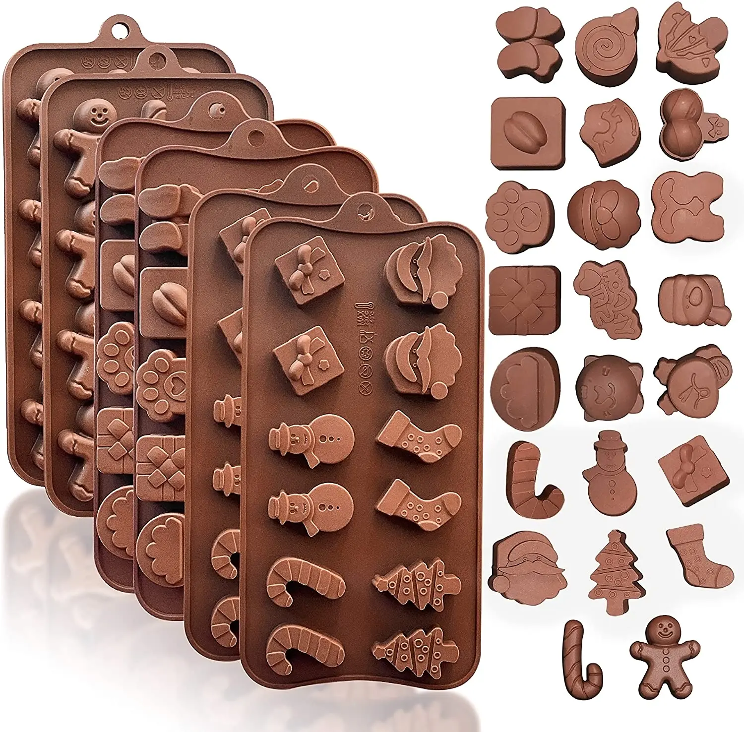 12 Even Christmas Chocolate Mold Silicone Mold Waffles Mold DIY Candy Bar Mould Cake Decoration Tools Kitchen Baking Accessories