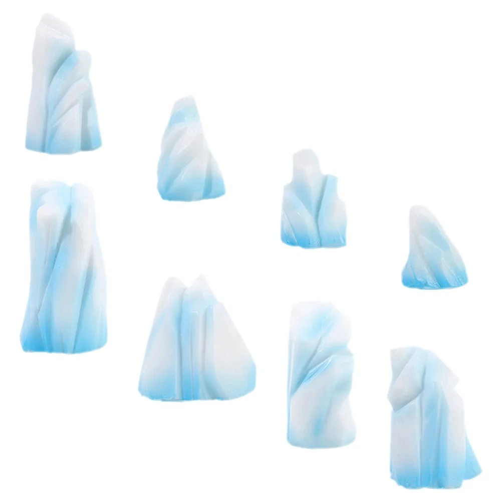 

8 Pcs Iceberg Micro Landscape Tiny Floeberg Mini Figurine Ornament Fish Tank Miniature Decor Statue Decorative Model