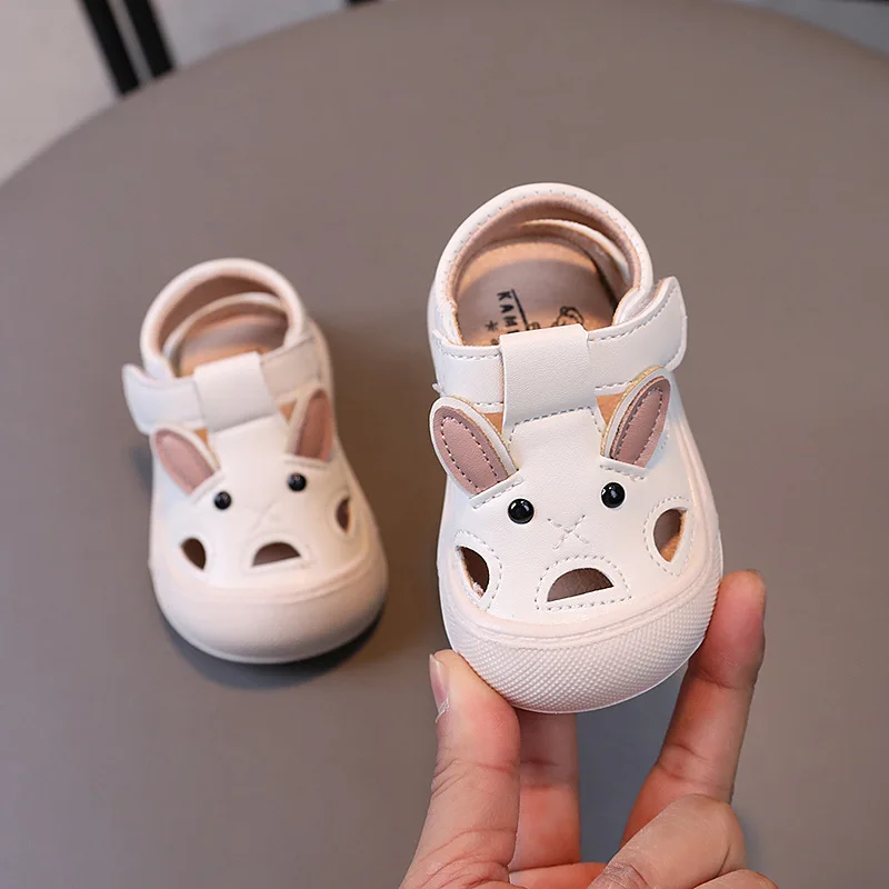 Baby Sandals Summer Infant Shoes Soft PU Leather First Walkers Baby Toddler Boy Girl Close-toed Sandals Beige, Pink